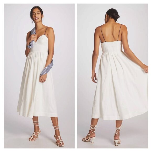 Anthropologie Dresses & Skirts - NWT Anthropologie Maeve Seamed Contrast Linen Midi Dress